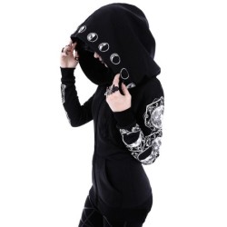 Black hoodie - with zipper - punk styleHoodies & Jumpers