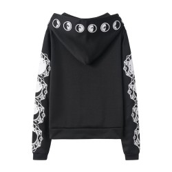 Black hoodie - with zipper - punk styleHoodies & Jumpers