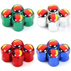 Car wheel valves - metal caps - German flag - 4 piecesValve caps