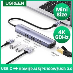 USB-C to HDMI - RJ45 - USB 3.0 - PD - HUB - multifunction adapterHubs