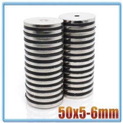 N35 - neodymium magnet - strong round disc - with 6 mm hole - 50 * 5 mmN35