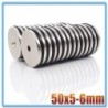 N35 - neodymium magnet - strong round disc - with 6 mm hole - 50 * 5 mmN35