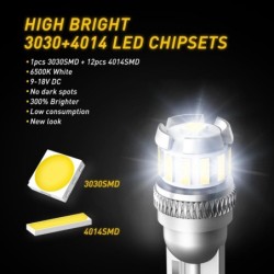 Car light bulb - W5W - LED - T10 - Canbus - SMD - 12V - white - 2 piecesT10
