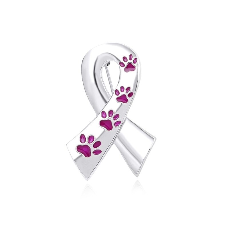 Ribbon shaped brooch - pet paw printBrooches
