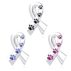 Ribbon shaped brooch - pet paw printBrooches