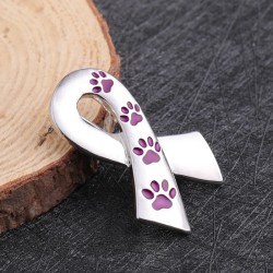 Ribbon shaped brooch - pet paw printBrooches