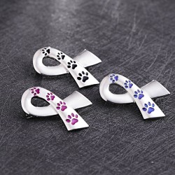 Ribbon shaped brooch - pet paw printBrooches