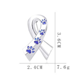 Ribbon shaped brooch - pet paw printBrooches