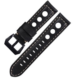 Elegant watch strap - with metal buckle - genuine leatherWatches