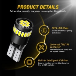 LED car bulb light - W5W - T10 - Canbus - 12V - 10 piecesT10