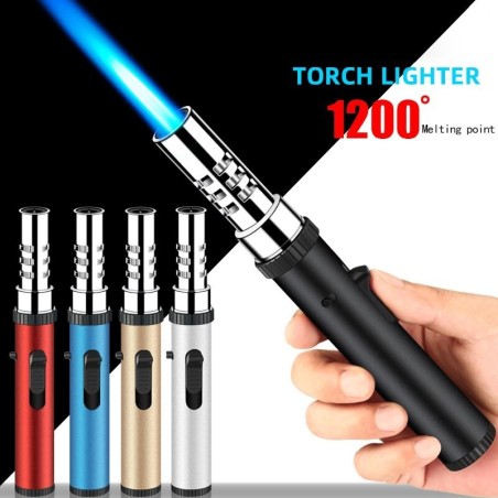 Metal torch gas lighter - windproof - adjustable flameLighters