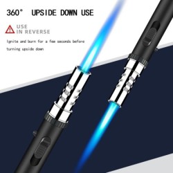 Metal torch gas lighter - windproof - adjustable flameLighters