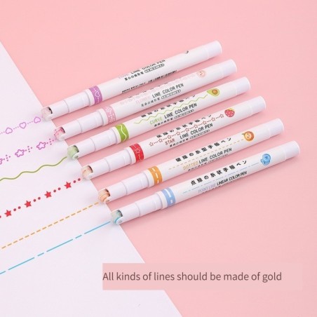 Artistic pen - curved lines marker - roller pen with patterns - 3 piecesPens & Pencils