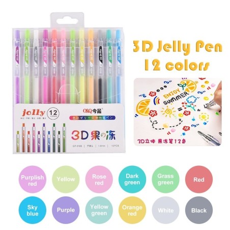 3D jelly pen - multi-color - painting / graffiti / ceramic / metal / glass - 12 piecesPens & Pencils