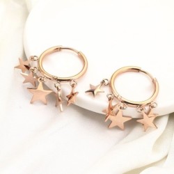 Small hoop earrings - with hanging starsEarrings