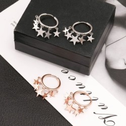 Small hoop earrings - with hanging starsEarrings