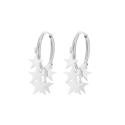 Small hoop earrings - with hanging starsEarrings