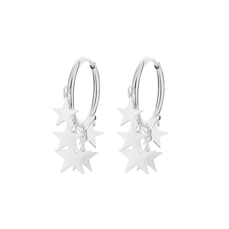 Small hoop earrings - with hanging starsEarrings