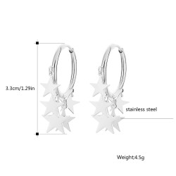 Small hoop earrings - with hanging starsEarrings