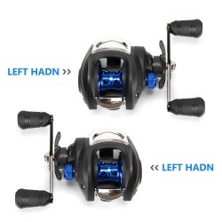 Metal fishing reel - winding ring - ultra light - magnetic brake - right / left handed - 7.2:1 - 8KGTools