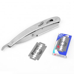 Barber razor - folding knife with 10 bladesShaving
