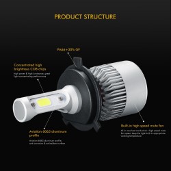 OSLAMP - COB 12V - 24V LED - car headlights - bulb - Hi-Lo beam - 72W - 8000LM - 6500K - 2 piecesH7