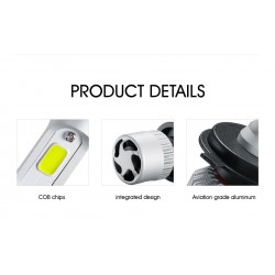 OSLAMP - COB 12V - 24V LED - car headlights - bulb - Hi-Lo beam - 72W - 8000LM - 6500K - 2 piecesH7