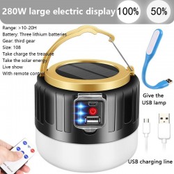 Camping / tent light - portable - solar - LED - super bright outdoor lamp - with remote control - waterproofSolar lighting
