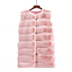Elegant sleeveless coat - fur vestJackets