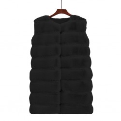 Elegant sleeveless coat - fur vestJackets
