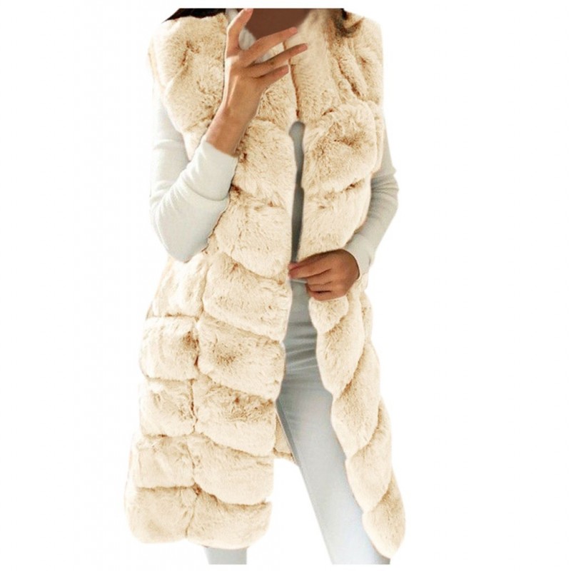 Elegant sleeveless coat - fur vestJackets