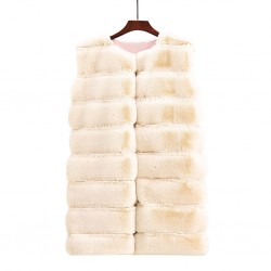 Elegant sleeveless coat - fur vestJackets