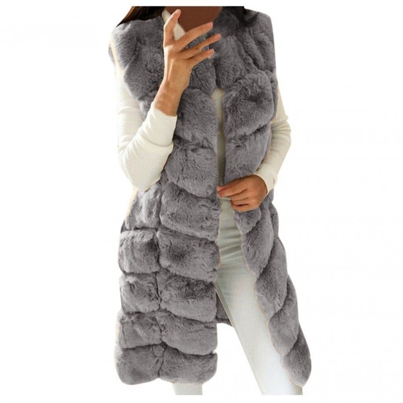 Elegant sleeveless coat - fur vestJackets