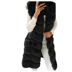 Elegant sleeveless coat - fur vestJackets