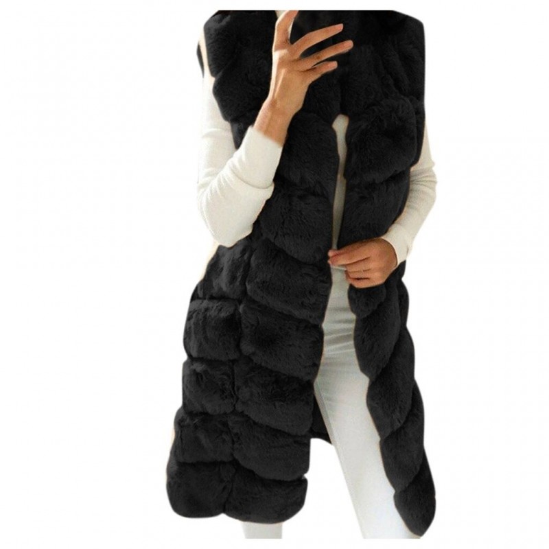Elegant sleeveless coat - fur vestJackets