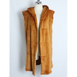 Warm winter fur coat - hooded vestJackets