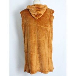Warm winter fur coat - hooded vestJackets