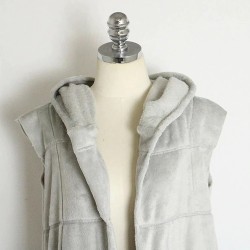 Warm winter fur coat - hooded vestJackets