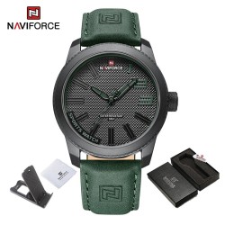 NAVIFORCE - military sports watch - Quartz - waterproof - leather strap - greenWatches