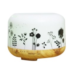 Ultrasonic air humidifier - essential oils diffuser - white wood grain - LED - EU plug - 500 mlHumidifiers