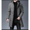 Long winter hooded jacket - zipper - buttonsJackets