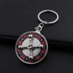 Spinning Russian roulette - rotatable round keychainKeyrings