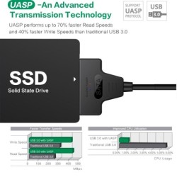 SATA to USB 3.0 / 2.0 / type-C - cable - adapter - 2.5 inch external SSD HDDSSD hard drives