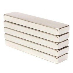 N52 - neodymium magnet - super strong rectangular block - 40mm * 10mm * 4mm - 5 piecesN52