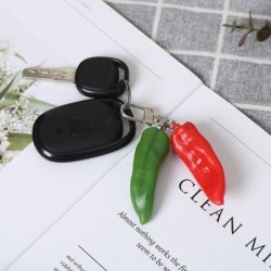Double red / green chilli pepper - keychainKeyrings