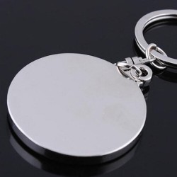 50 years perpetual calendar - silver round keychainKeyrings