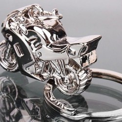 Silver motorcycle shape keychainKeyrings