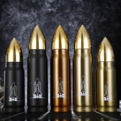Insulated vacuum flask - drinking bottle - rocket / space shuttle - stainless steelThermos bottles