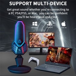 RGB gaming condenser microphone - cardioid - with stand - USBMicrophones