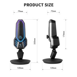 RGB gaming condenser microphone - cardioid - with stand - USBMicrophones